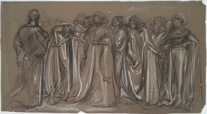 Studium pro zajaté ctnosti, studium postavy pro od Edwin Austin Abbey