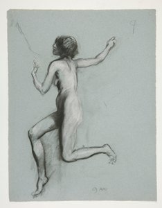 Studie pro postavu 9 hodin ráno od Edwin Austin Abbey