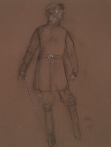 Studie k postavě generála občanské války, in od Edwin Austin Abbey