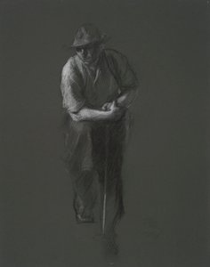 Studie k postavě Dělníka(?), in od Edwin Austin Abbey