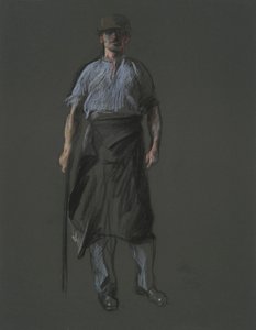 Studie k postavě Dělníka, in od Edwin Austin Abbey