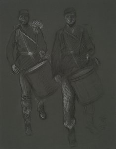 Studie pro postavy dvou bubeníků z Civil War, in od Edwin Austin Abbey