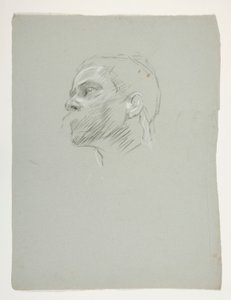 Studie hlavy pro krále Artuše od Edwin Austin Abbey