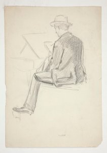 Studie sedícího muže, skicování od Edwin Austin Abbey