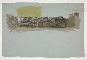 Studie kamenné zdi od Edwin Austin Abbey