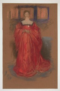 Studie ženy v renesančním kostýmu - (neidentifikovaná ilustrace k Shakespearově hře?) od Edwin Austin Abbey