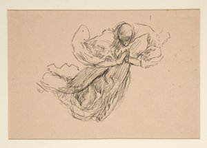 Studie anděla (pro barevné sklo? pro strop?) od Edwin Austin Abbey