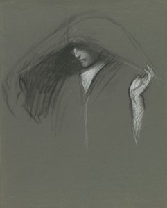 Studie zahalené hlavy od Edwin Austin Abbey
