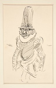Studie člověka v kroji XV století, možná karikatura doby od Edwin Austin Abbey