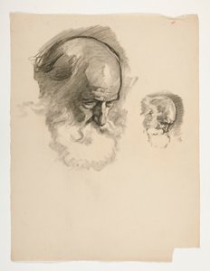Studie hlavy starého vousatého muže pro krále Artuše od Edwin Austin Abbey