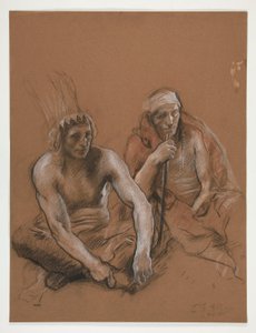 Studie dvou Indů pro od Edwin Austin Abbey