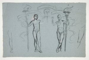 Studie dvou plamenometů od Edwin Austin Abbey