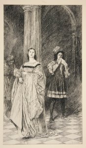 Sylvia a Valentine, z dějství II, scéna i, Dva pánové z Verony od Edwin Austin Abbey