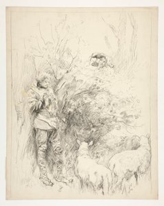 Píseň narcisů. Pastýř a blázen od Edwin Austin Abbey