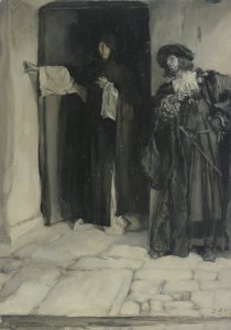 Vévoda a mnich Thomas, z Measure for Measure, Act I, Scéna iii od Edwin Austin Abbey