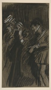 Tři muži, studie pro Zkrocení zlé ženy (?) od Edwin Austin Abbey