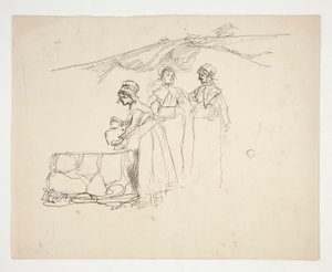 Tři ženy v dobře neidentifikované ilustraci od Edwin Austin Abbey