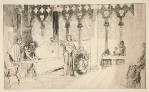 Zkušební scéna z Kupce benátského od Edwin Austin Abbey