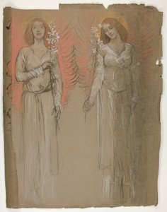 Dva andělé od Edwin Austin Abbey