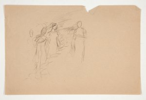 Neidentifikovaný obrázek - studie tří ženských postav od Edwin Austin Abbey