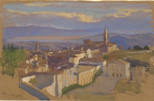 Pohled na Perugii od Edwin Austin Abbey