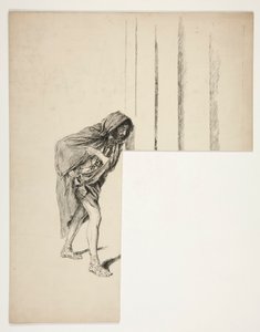 Chodící muž v plášti, skica k neidentifikované Shakespearově hře od Edwin Austin Abbey