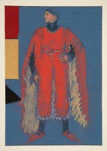 Willoughby, skica kostýmu pro Henryho Irvinga od Edwin Austin Abbey