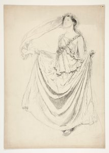 Žena v tóze s girlandami, skica k neidentifikované Shakespearově hře od Edwin Austin Abbey