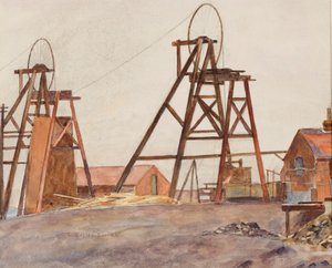 Pit Wheels (akvarel na papíře)