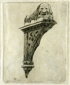 Sign of the Red Lion Inn, Glastonbury, Somerset, 1881.