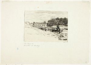 Whistler Sketching at Moulsey Lock od Edwin Edwards