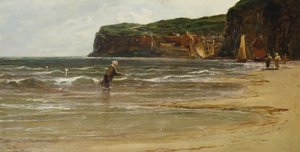 Coastal View with Woman Shrimping, c.1900