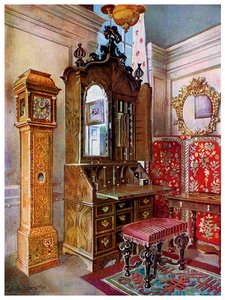 Skupina nábytku z počátku 18. století, 1910.