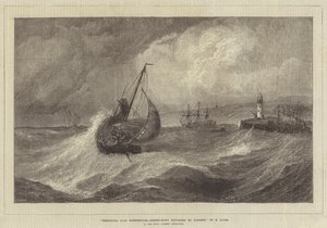 Osvěžující Gale, Scarborough, Rybářské lodě vracející se do přístavu, na výstavě Royal Academy