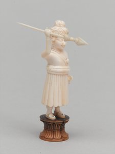 Černý pěšec, šachová figurka, Indie, cca 1820 od Edwin John Alexander