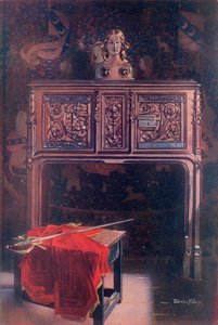 Dressoir z vyřezávaného dubu - Ludvík XII od Edwin John Foley