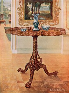 Galerijní stůl s tvarovaným lemováním -hippendaleovská škola od Edwin John Foley