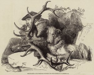 Sledování jelenů na Vysočině, sledování těla od Edwin Landseer
