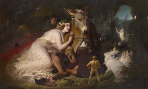 Scéna ze Sen noci svatojánské. Titania a dno