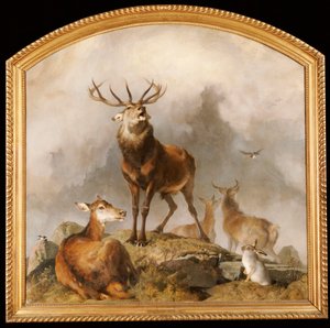 Scéna v Braemar - Highland Deer od Edwin Landseer