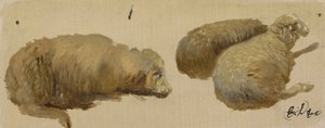 Tři ovce v klidu (olej na papíře) od Edwin Landseer