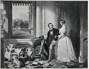 Zámek Windsor v moderní době, z obrazu z roku 1843 od Edwin Landseer