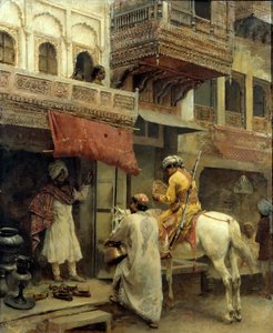 Pouliční scéna v Indii, kolem roku 1885 (olej na plátně) od Edwin Lord Weeks