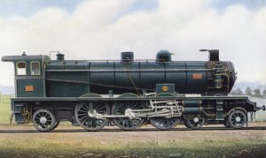 Produkt dvou republik: Parní stroj typu "Pacific" č. 4501, Paříž – železnice Orleans. 1910 (litho)