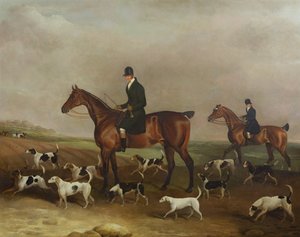 Michael Beverley se svým Whipper in and Harriers, 1831