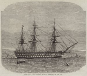 HMS Bombay, nedávno zničená požárem v Montevideu