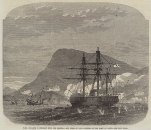 HMS Bulldog v konfliktu s flotilou a pevnostmi na Cape Haytien, na pobřeží Hayti od Edwin Weedon