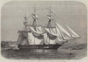 HMS Euryalus, plavidlo, ve kterém princ Alfred podniká svou první plavbu na moře od Edwin Weedon