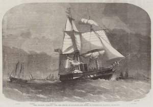 HMS Fregate Furious a konvoj dělových člunů pro Čínu v přístavu Portsmouth