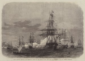 HMS Galatea přijímá brazilského císaře na jeho návštěvě u HRH vévody z Edinburghu v Rio de Janeiru od Edwin Weedon